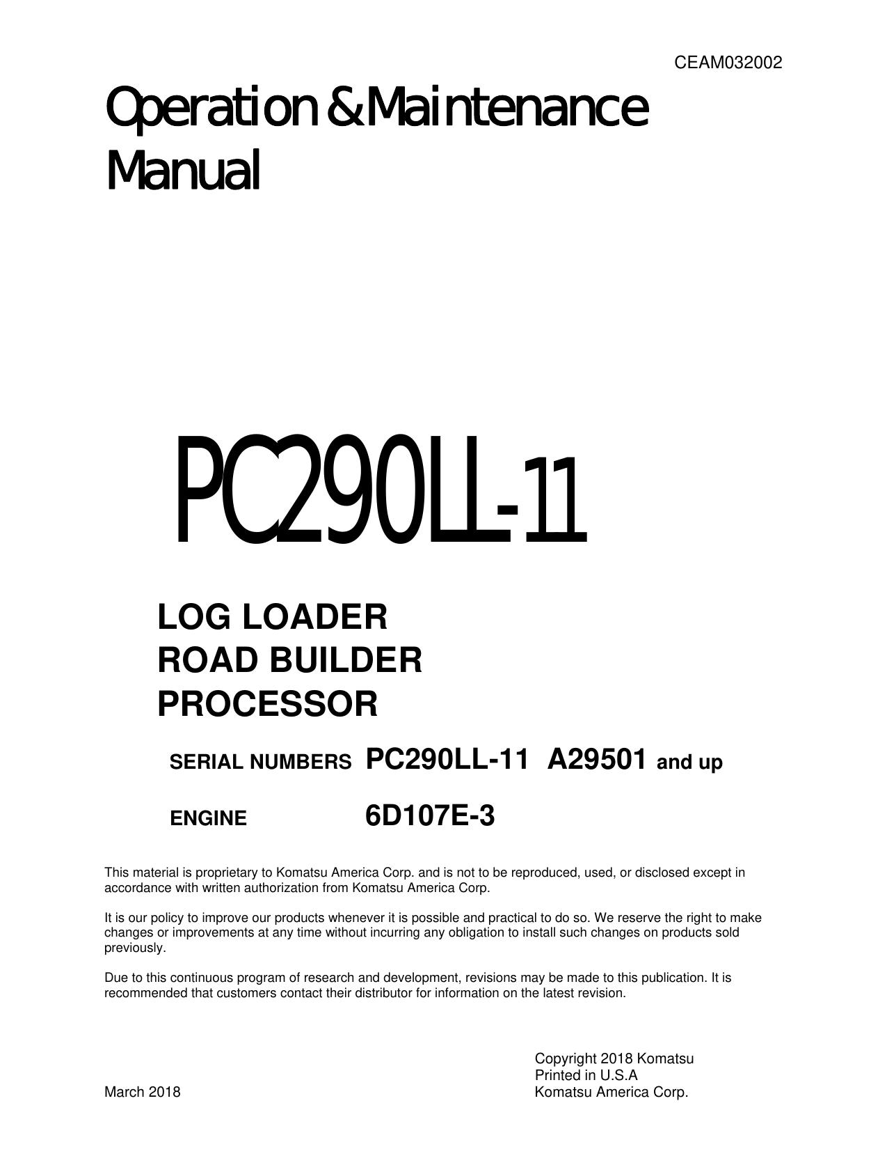 PC290LL-11 Shop Manual